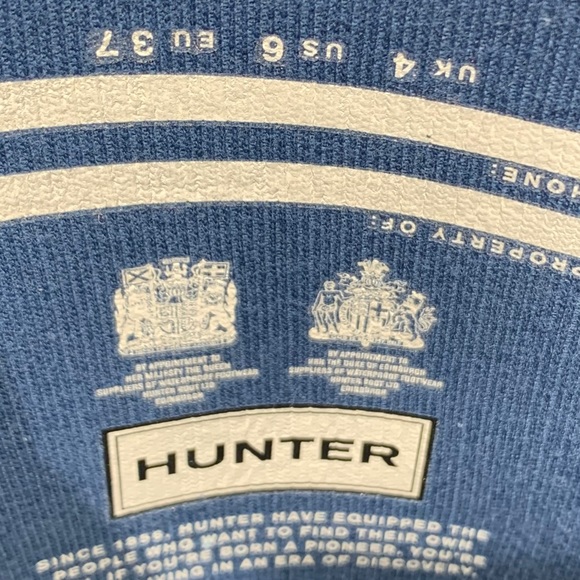 Hunter Original Tour Gloss Blue Rain Boots Sz- 6 - Picture 8 of 8